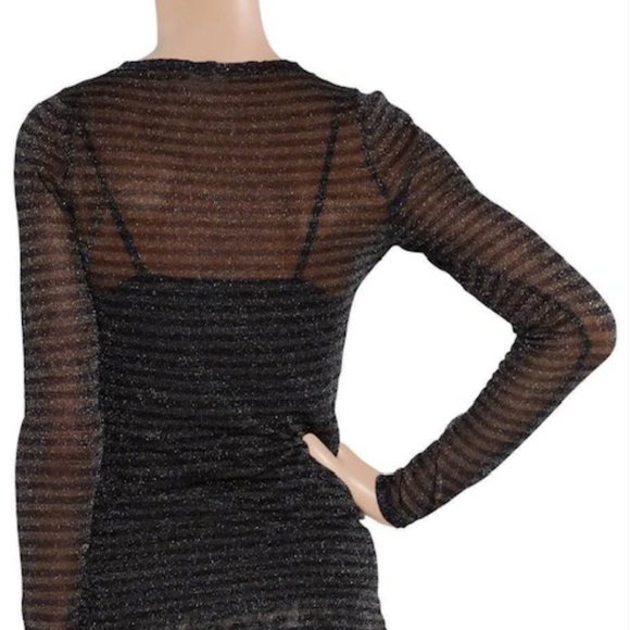 ETOLE SABEL MARANT pink & black striped, metallic thin-knit top in size 2 - Picture 16 of 16